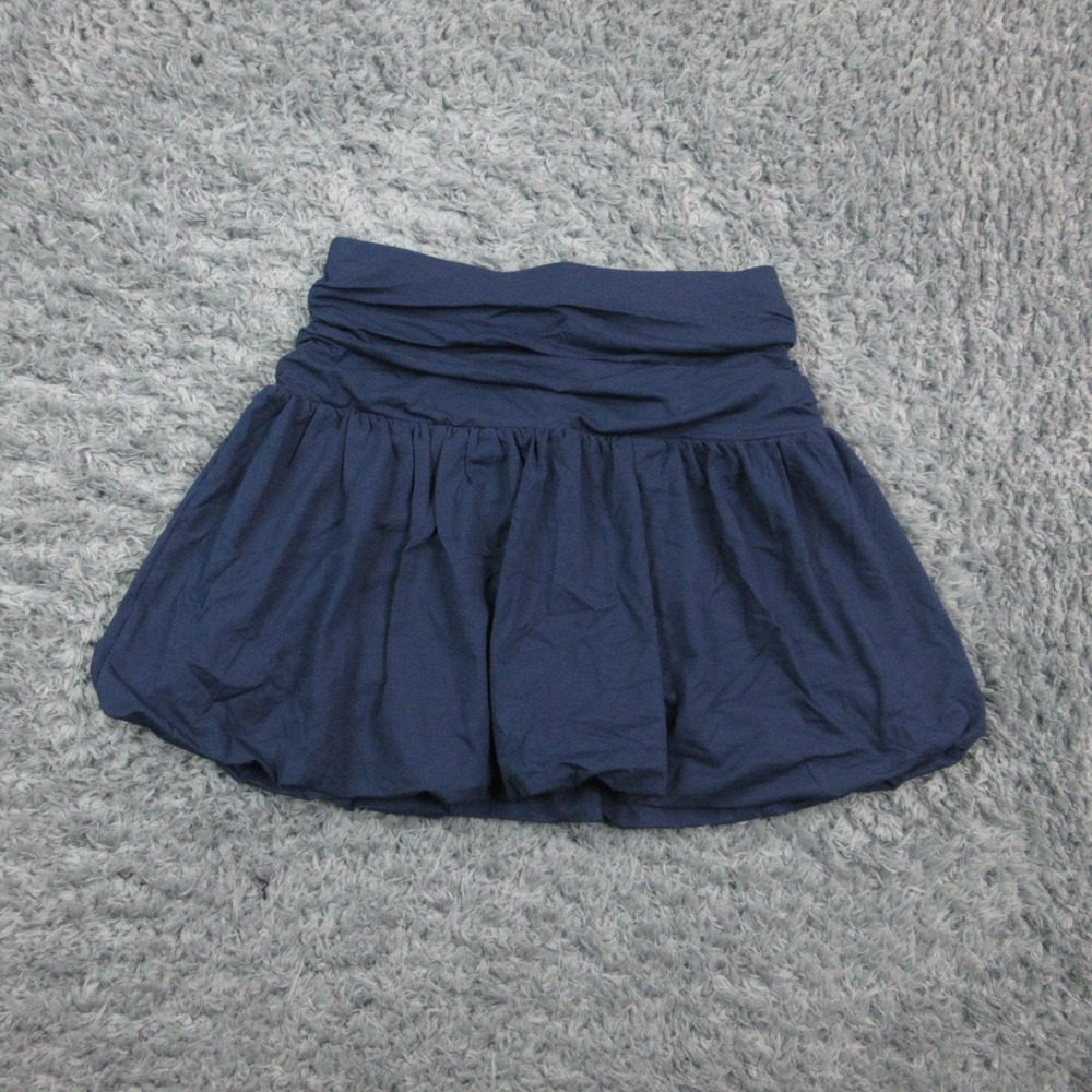 LOFT Skirt Womens Small Navy Blue Ruched Waist Bubble Mini Stretch 28x16* NWT